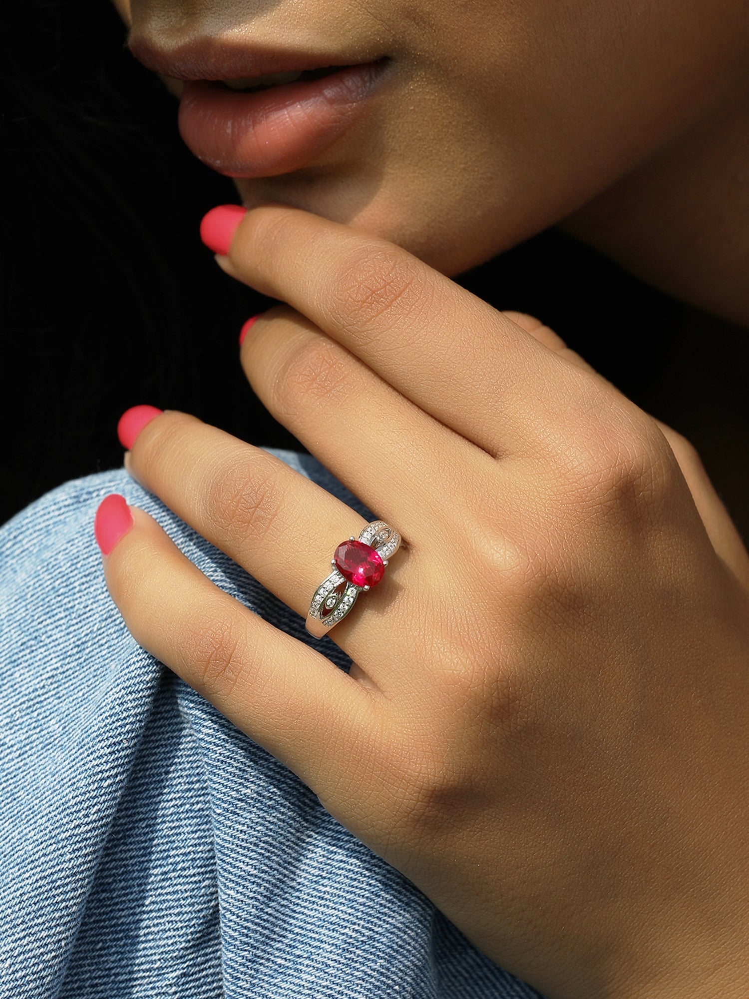RUBY PROMISE RING FOR WOMEN