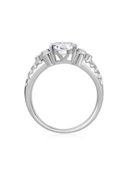Diamond Look 2.5 Carat Oval Solitaire Silver Ring