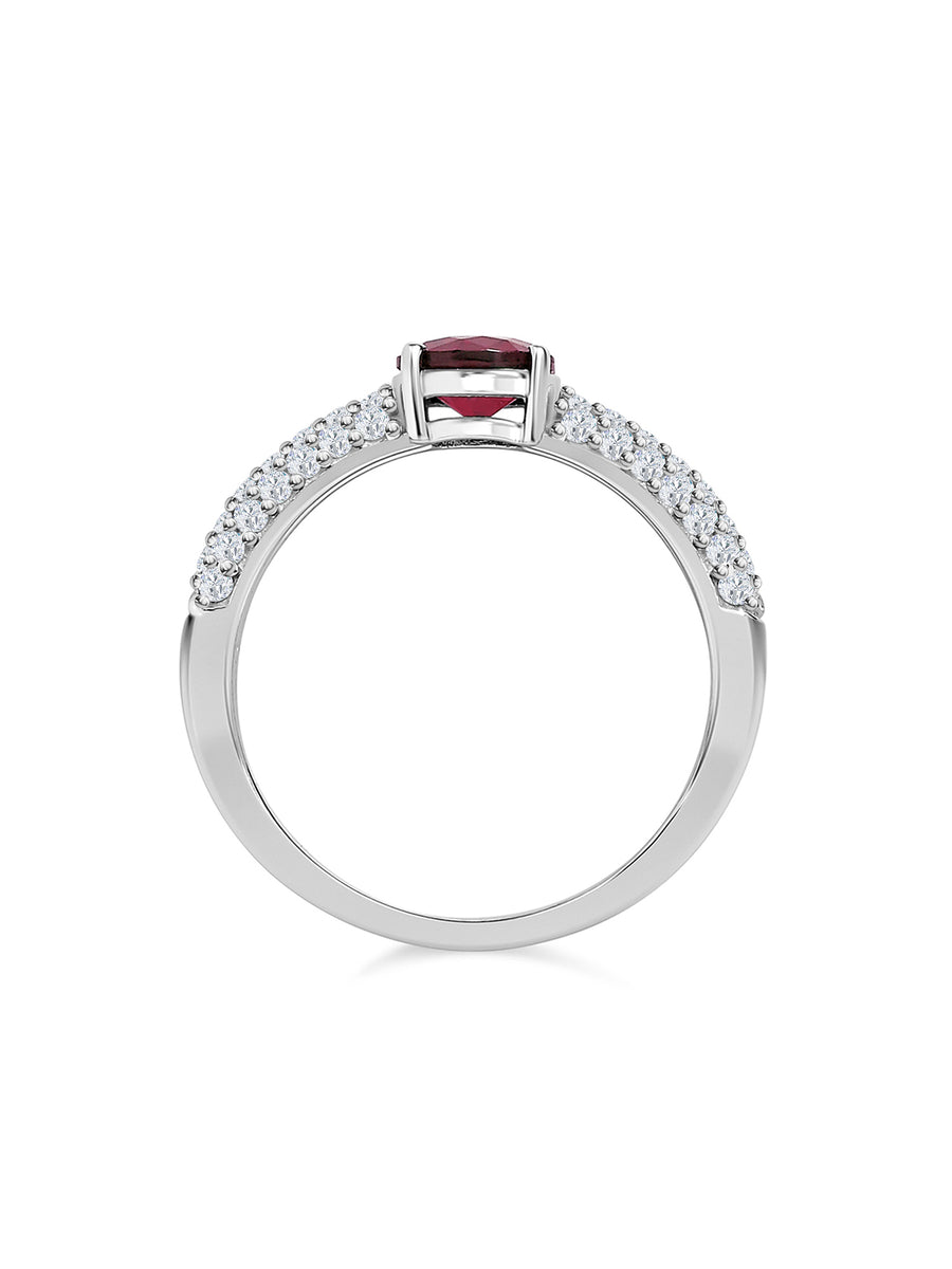 Ever So Red 1 Carat Solitaire Ring In 925 Silver