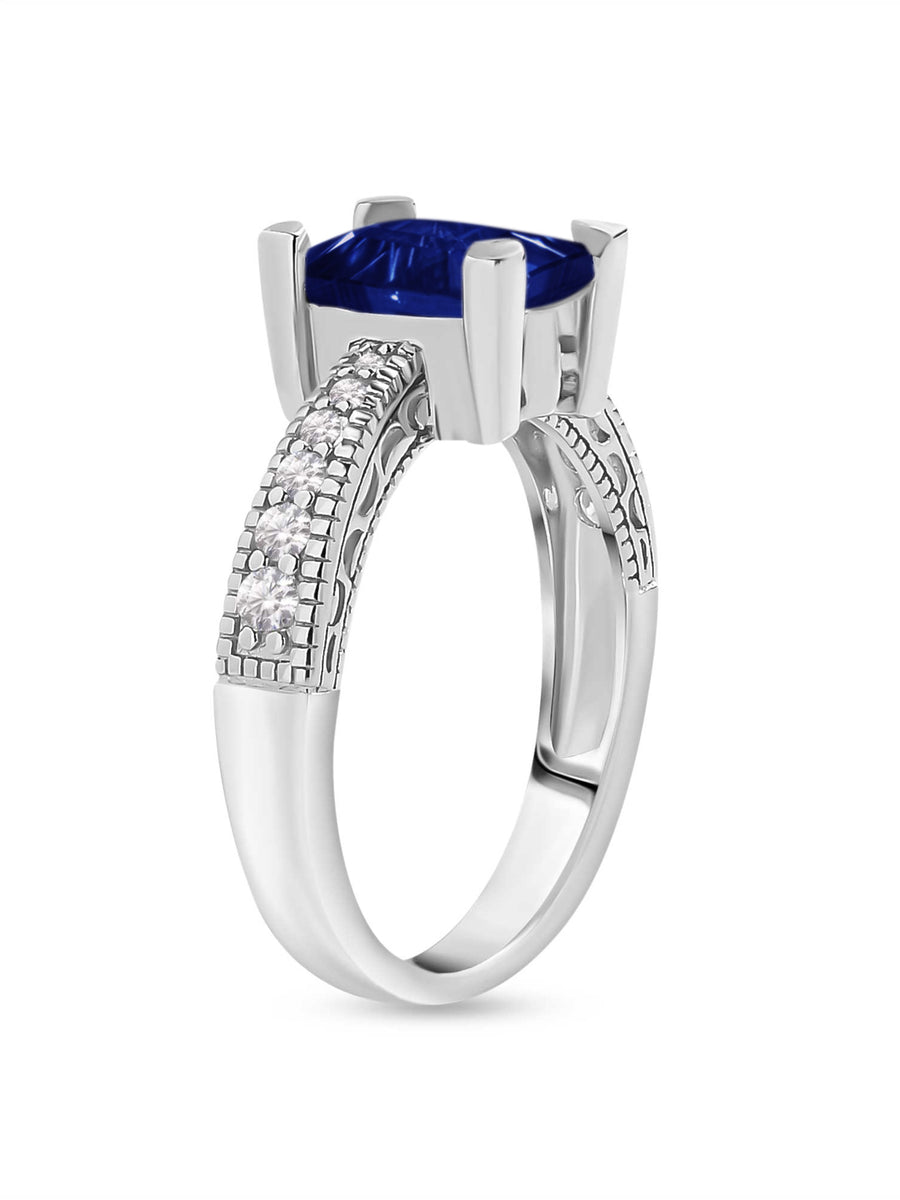 Lab Created Sapphire Women Ring