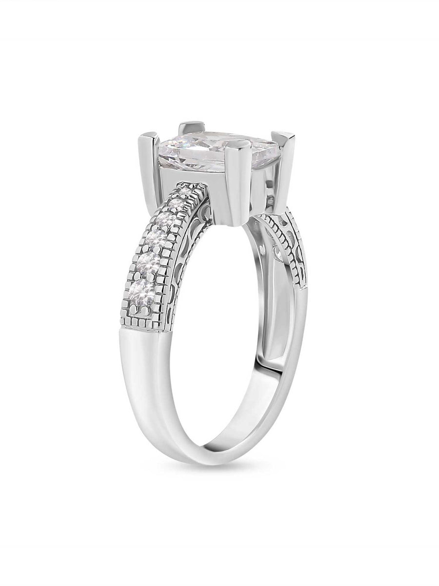 1.5 Carat Octagon Solitaire American Diamond Ring