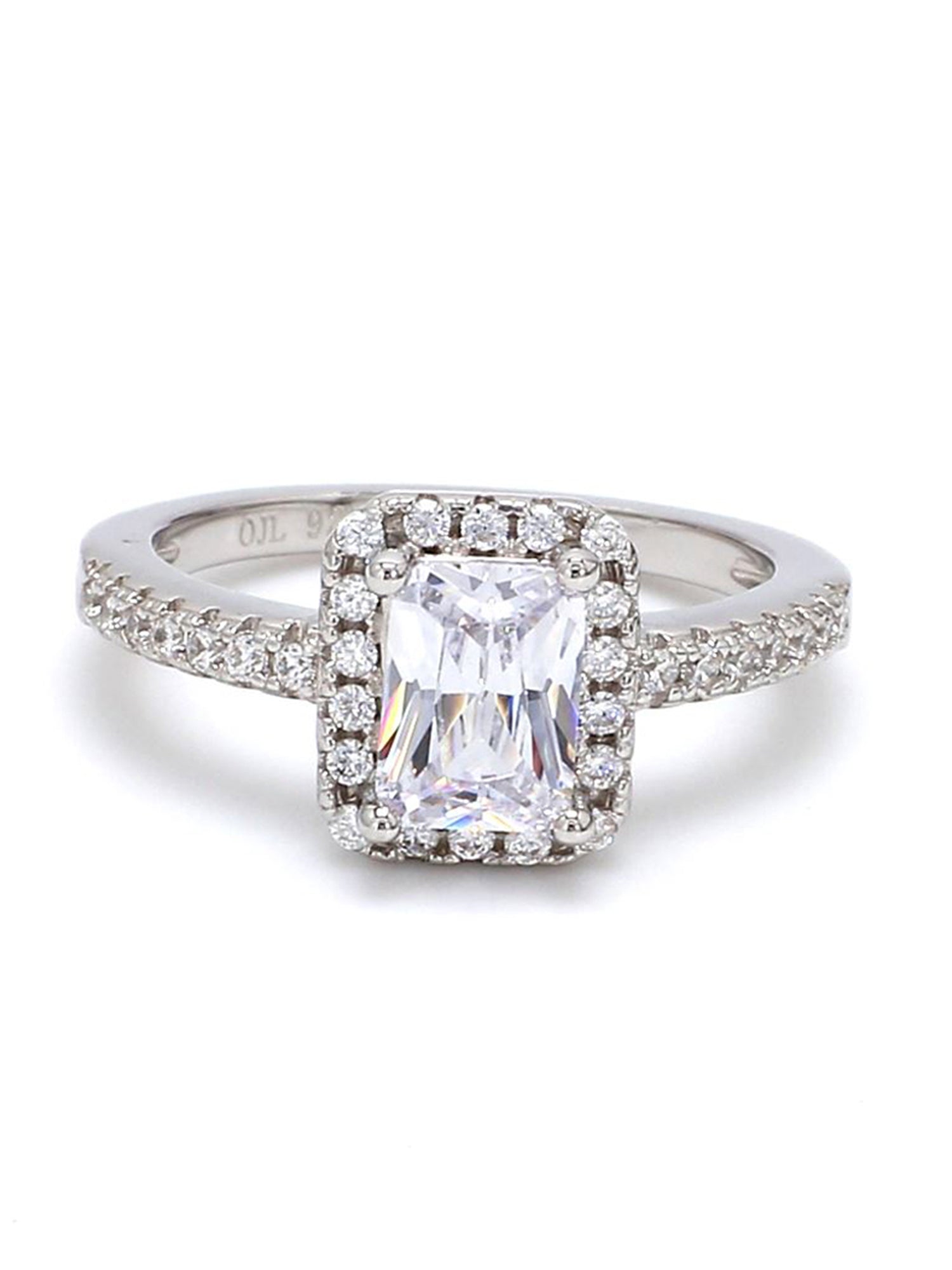DESIGNER STERLING SILVER 1 CARAT AMERICAN DIAMOND RING-1