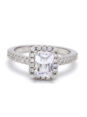 DESIGNER STERLING SILVER 1 CARAT AMERICAN DIAMOND RING-1
