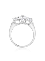 Flower American Diamond Sterling Silver Ring