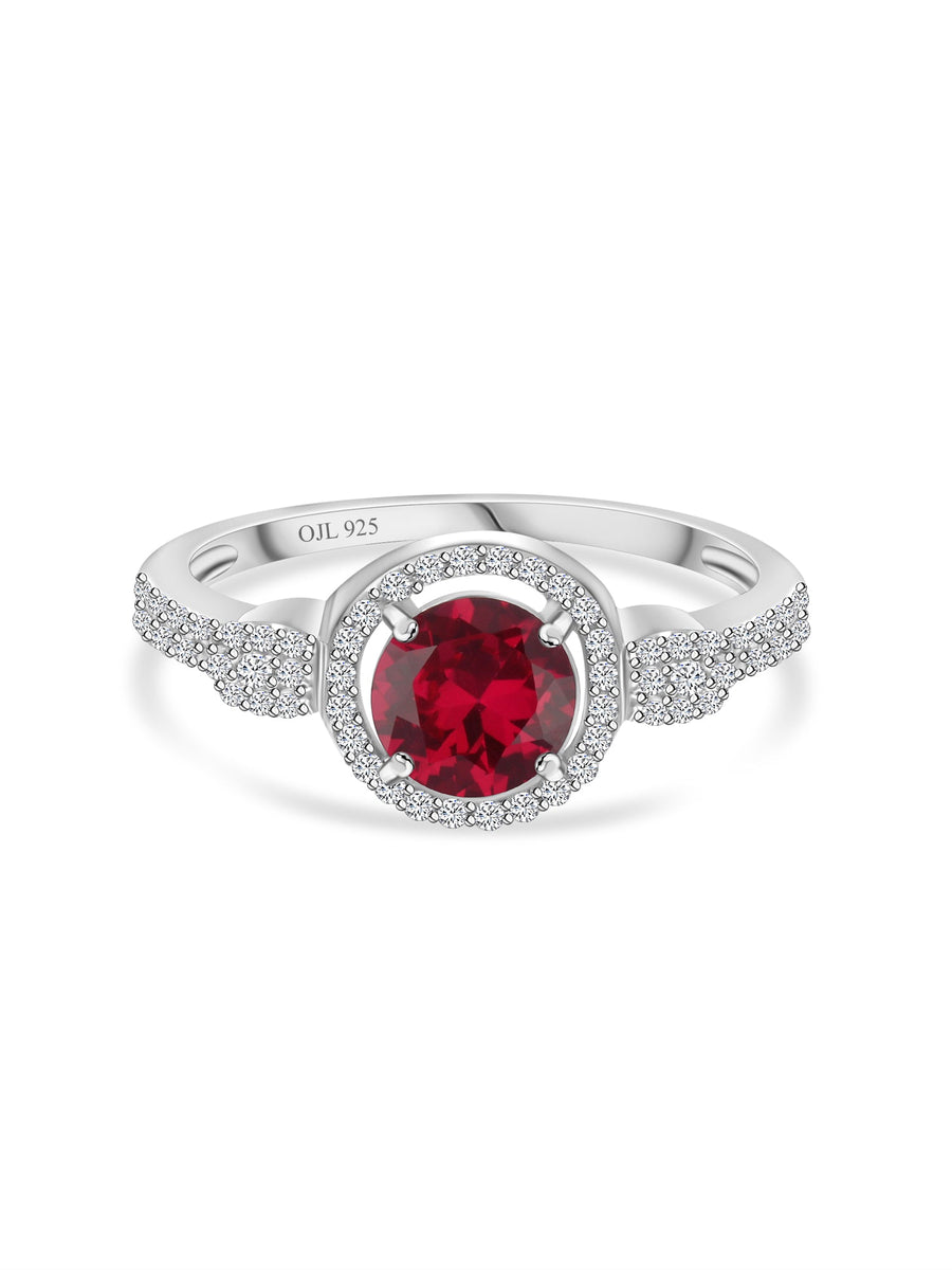 Ruby Red Divine Silver Ring 