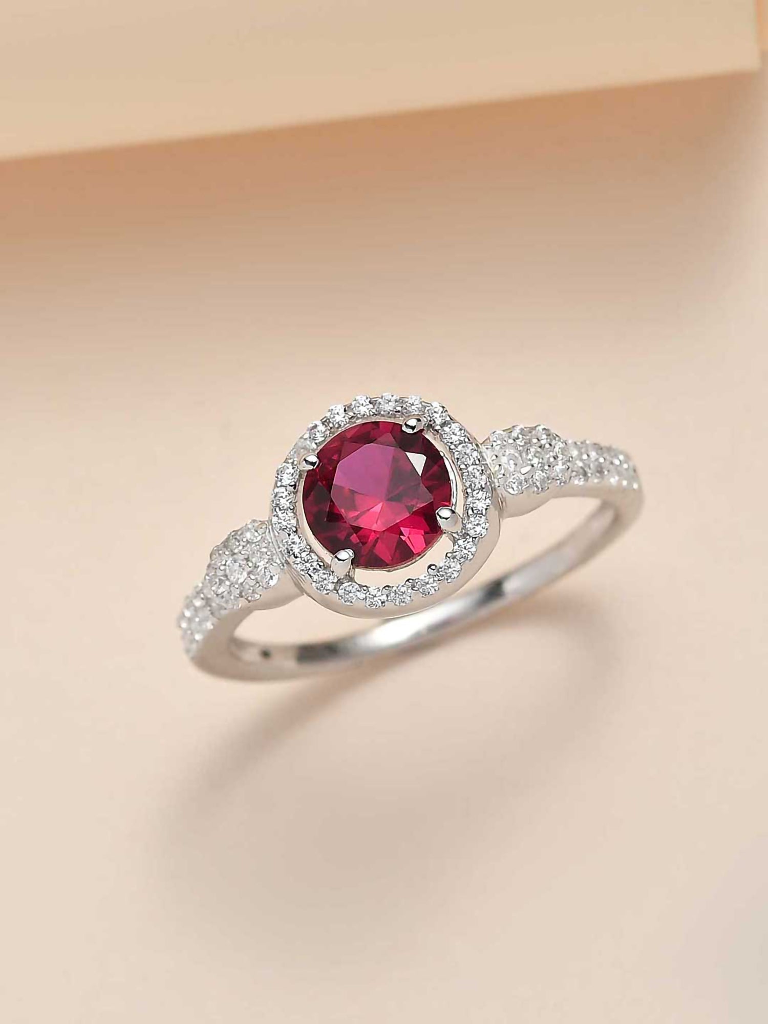 Ruby Red Divine Silver Ring