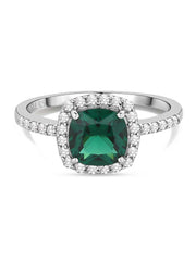 Princess Emerald American Diamond Cocktail Ring-2