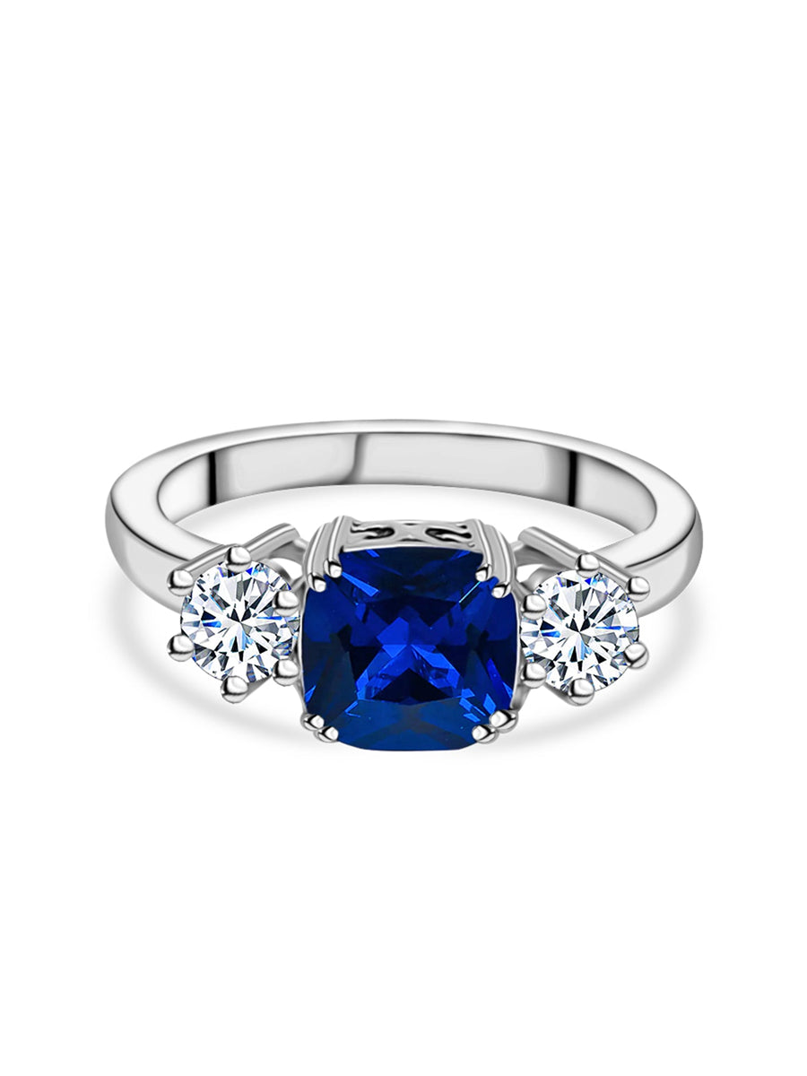 Meghan Markle Blue Sapphire women Silver Ring for Daily Use | Promise Ring