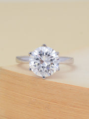4 Carat American Diamond Silver Ring| Solitaire Ring | Promise Rings