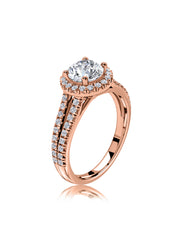 Radiant Halo Glow Lab Grown Diamond Gold Ring