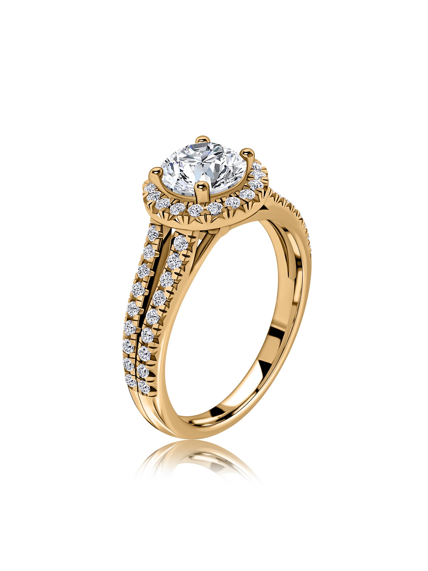Radiant Halo Glow Lab Grown Diamond Gold Ring