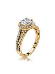 Radiant Halo Glow Lab Grown Diamond Gold Ring