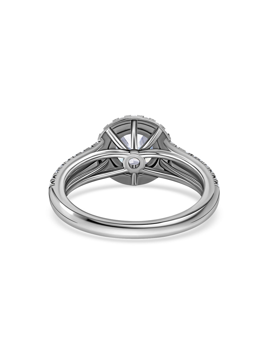 Radiant Halo Glow Lab Grown Diamond Gold Ring