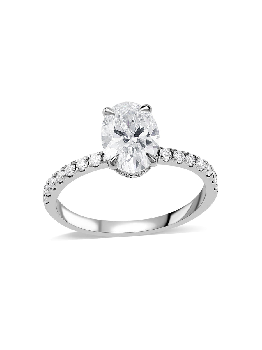 Ornate 1 Carat Oval Solitaire Ring