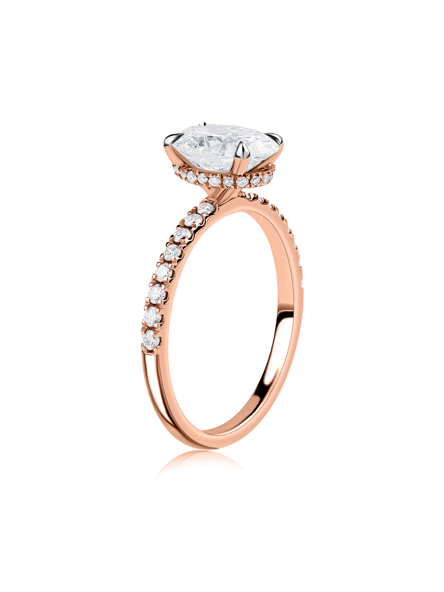 Ornate 1 Carat Oval Solitaire Ring