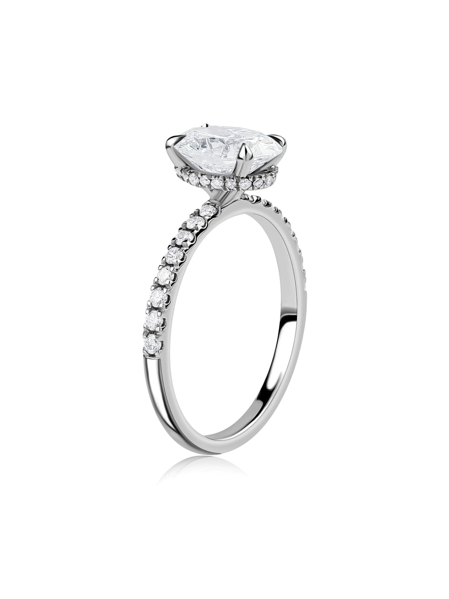 Ornate 1 Carat Oval Solitaire Ring