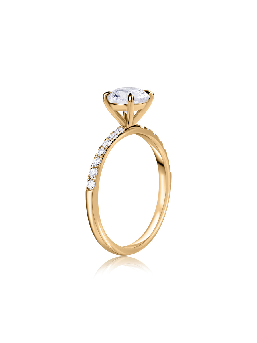 Ornate 1 Carat Lab Grown Diamond Wedding Solitaire Ring