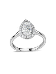1 Carat Pear Lab Grown Diamond Halo Ring