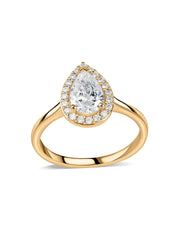 1 Carat Pear Lab Grown Diamond Halo Ring