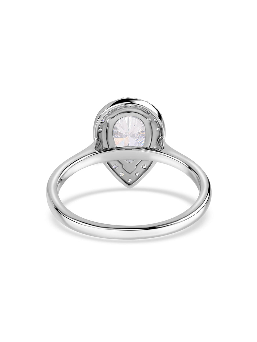 1 Carat Pear Lab Grown Diamond Halo Ring