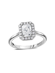 1 Carat Radiant Halo Diamond Ring