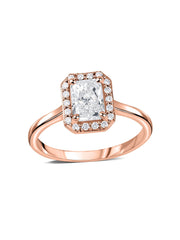1 Carat Radiant Halo Diamond Ring