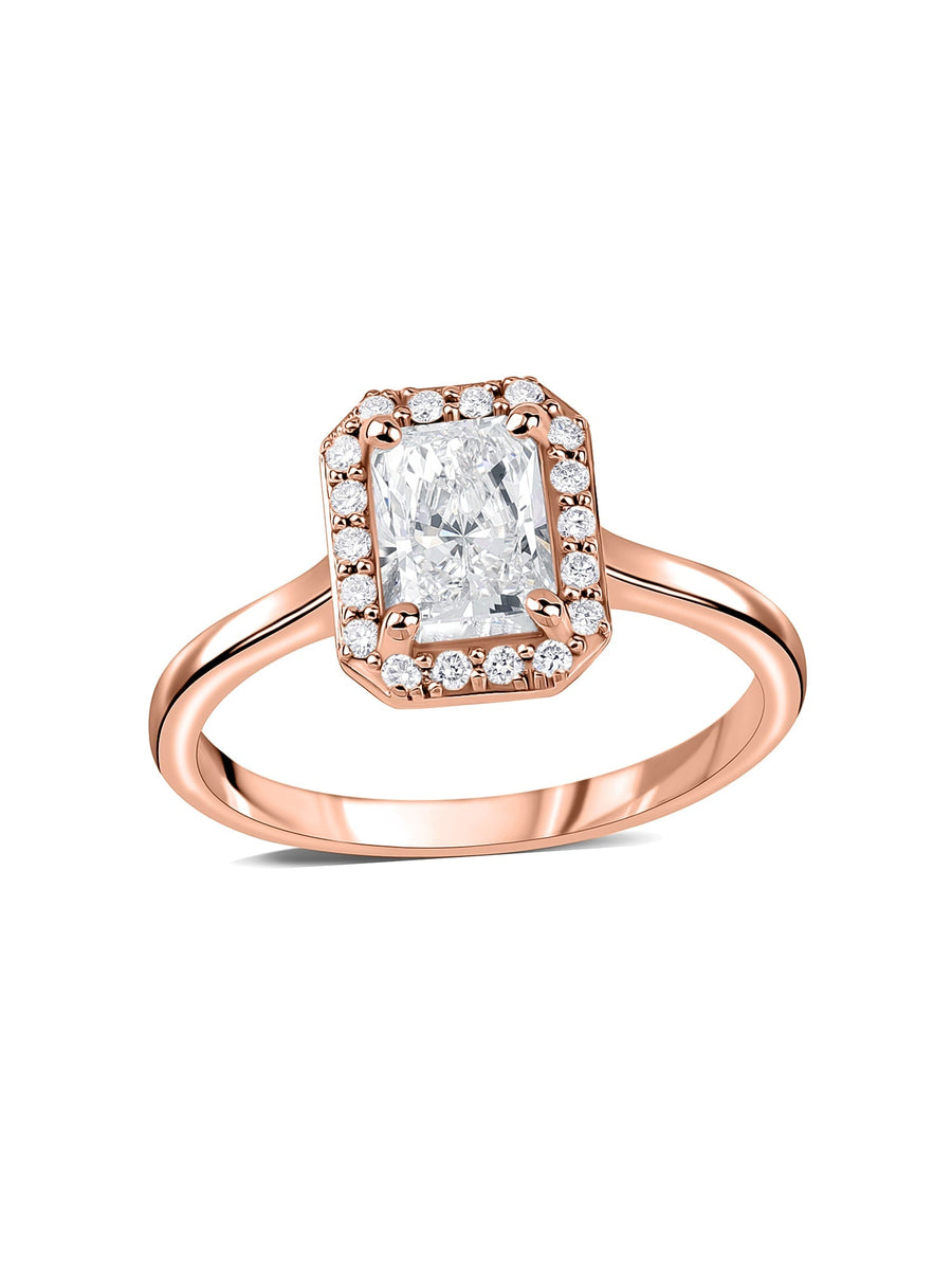 1 Carat Radiant Halo Diamond Ring