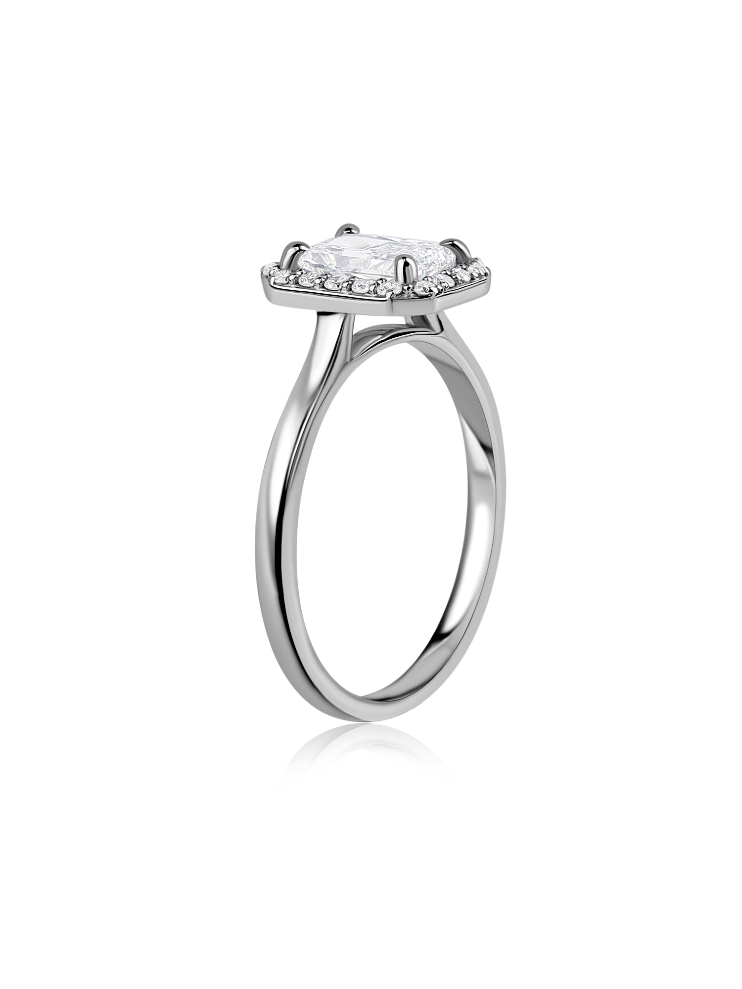 1 Carat Radiant Halo Diamond Ring