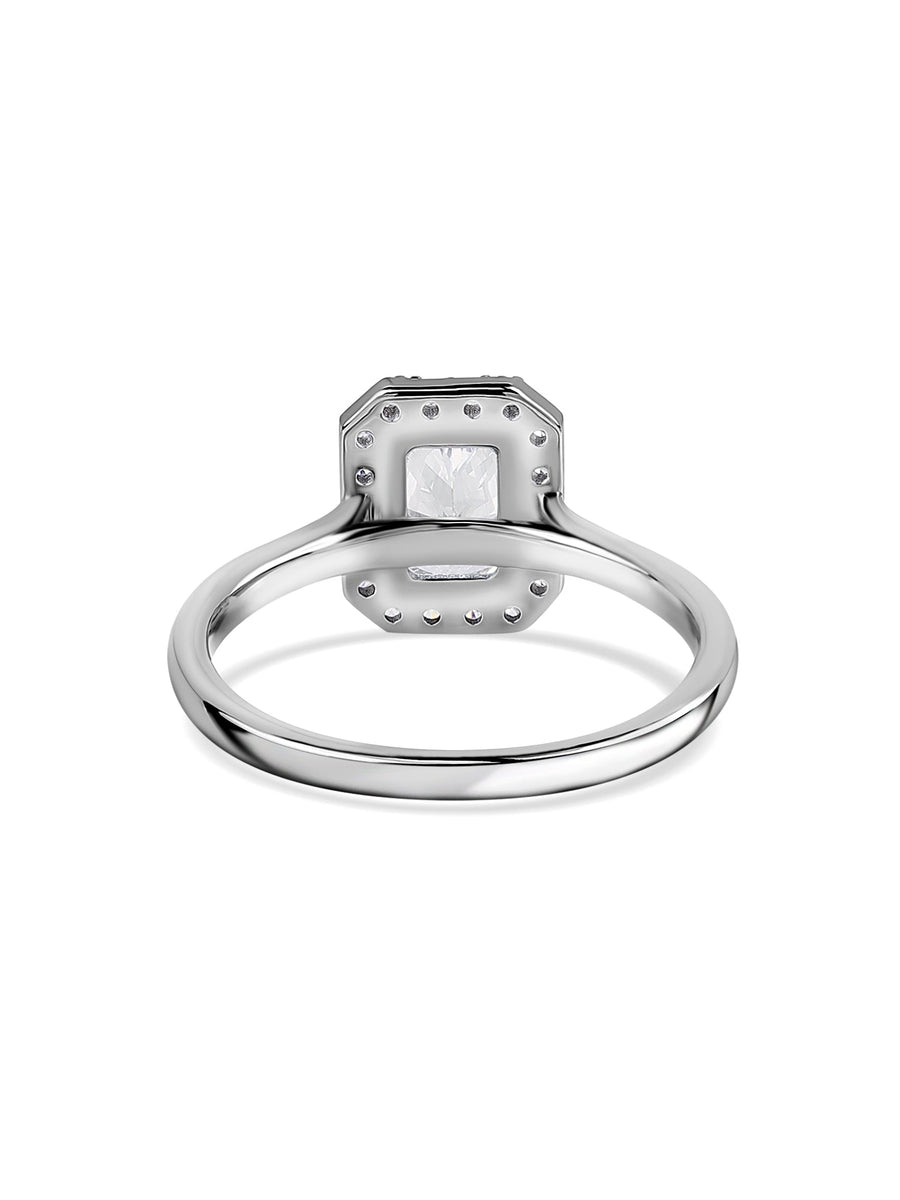 1 Carat Radiant Halo Diamond Ring