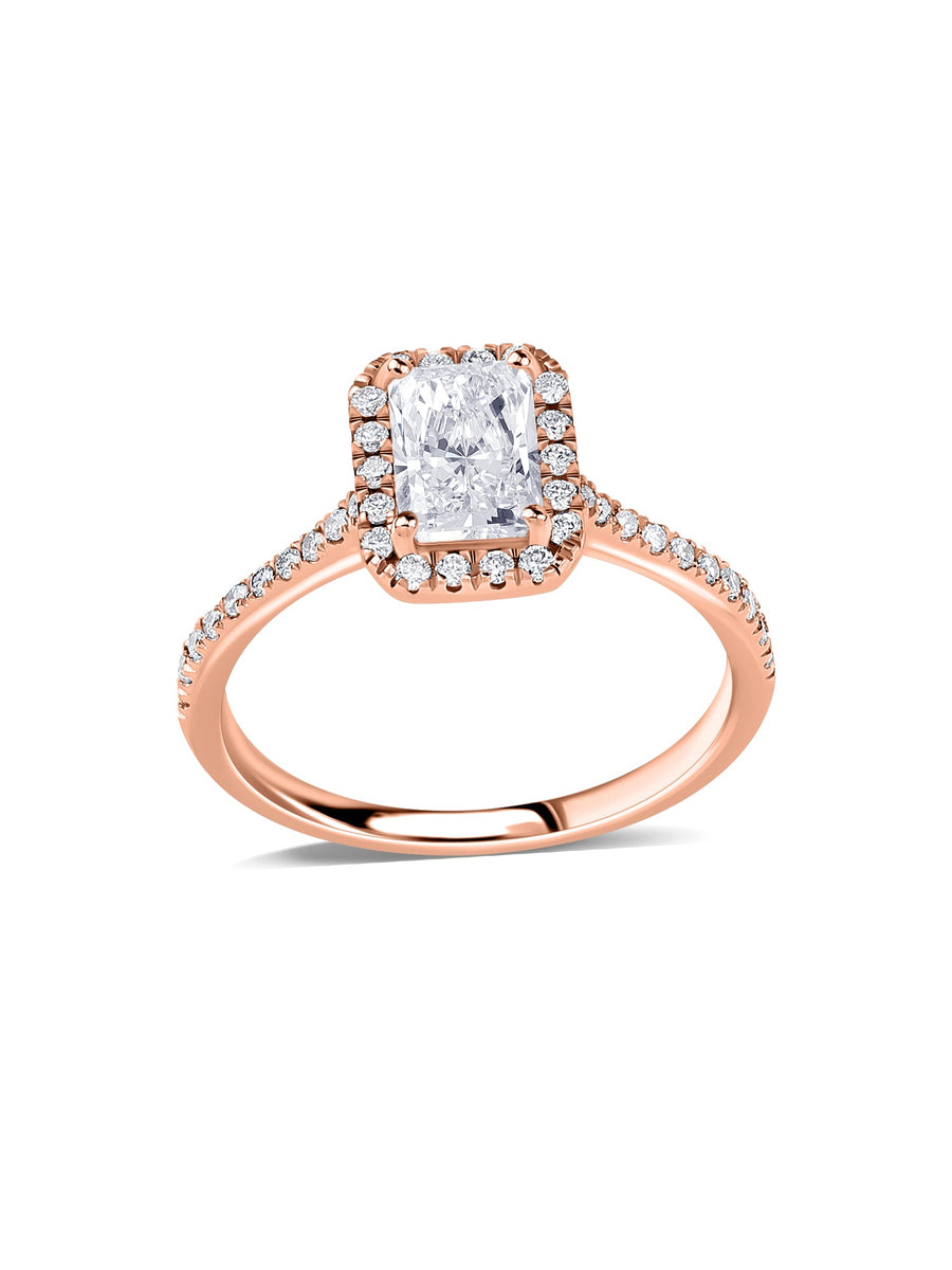 1 Carat Lab Grown Diamond Engagement Halo Ring