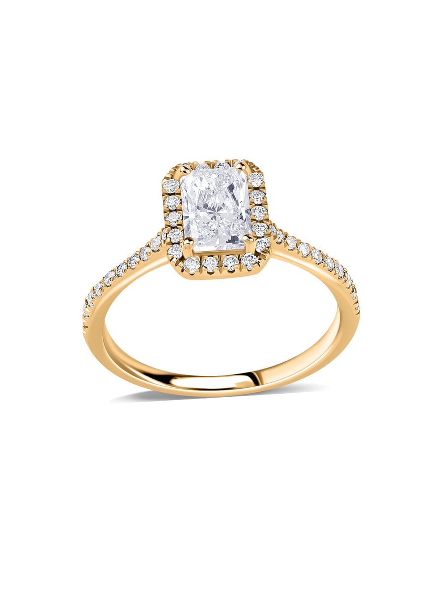 1 Carat Lab Grown Diamond Engagement Halo Ring