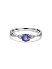 Tanzanite Solitaire Silver Ring