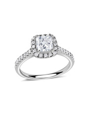 1 Carat Princess Quad Lab Grown Halo Ring