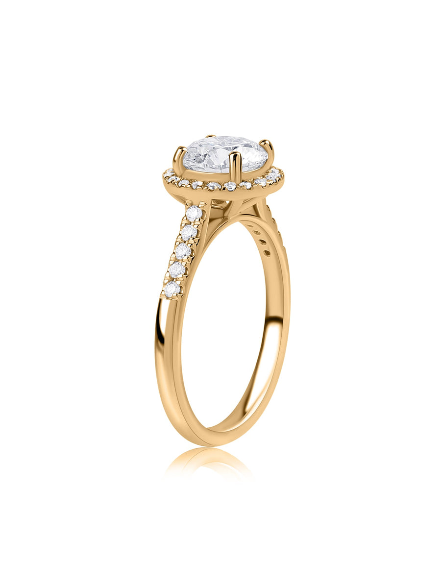 Forever 1.5 Carat Halo Lab Grown Diamond Ring
