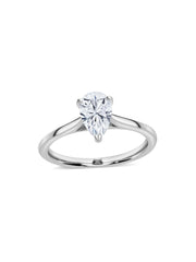 Lab Grown 1 Carat Pear Solitaire Diamond Ring
