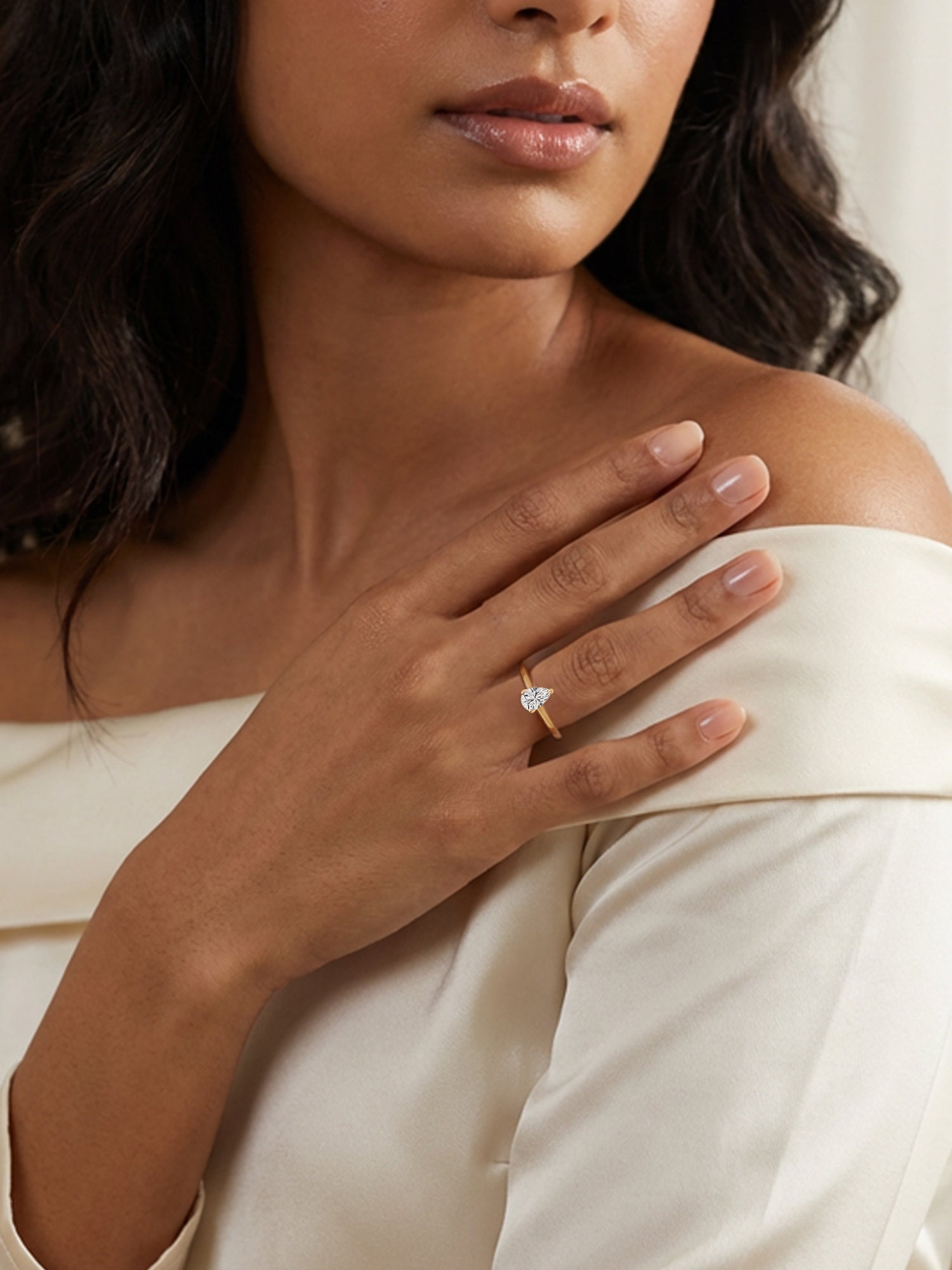 1.5 Carat I Love Pear Solitaire Rings