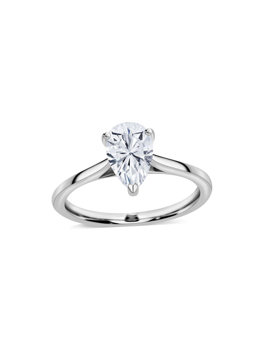 1.5 Carat I Love Pear Solitaire Rings