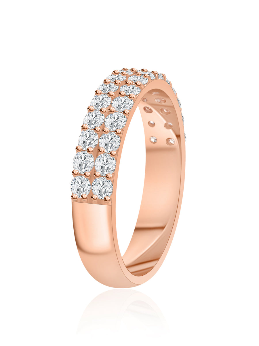 Lab Grown Half Eternity Diamond Band Ring For Women