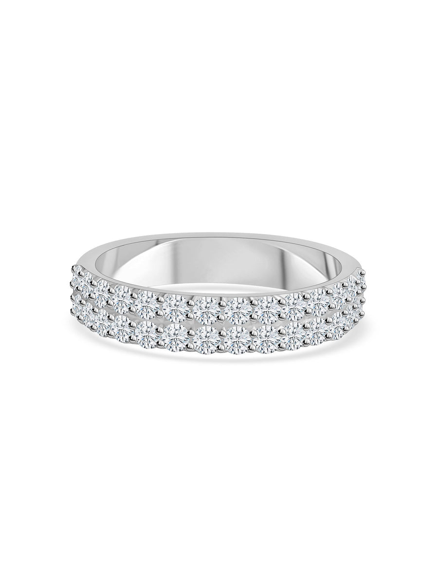 Lab Grown Half Eternity Diamond Band Ring For Women