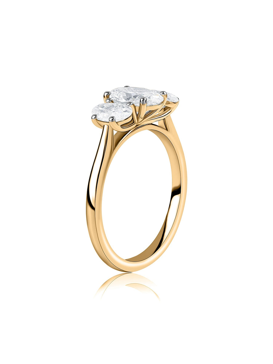 Three Stone Lab Grown Diamond Band Ring