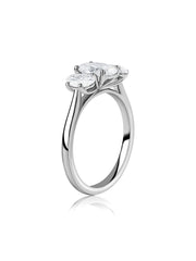 Oval Lab Diamond Three Stone Engagement Ring