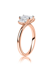 Radiant Line Lab Grown Diamond Three Stone Ring