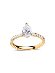 Graceful Pear 1.5 Carat Lab Diamond Solitaire Ring