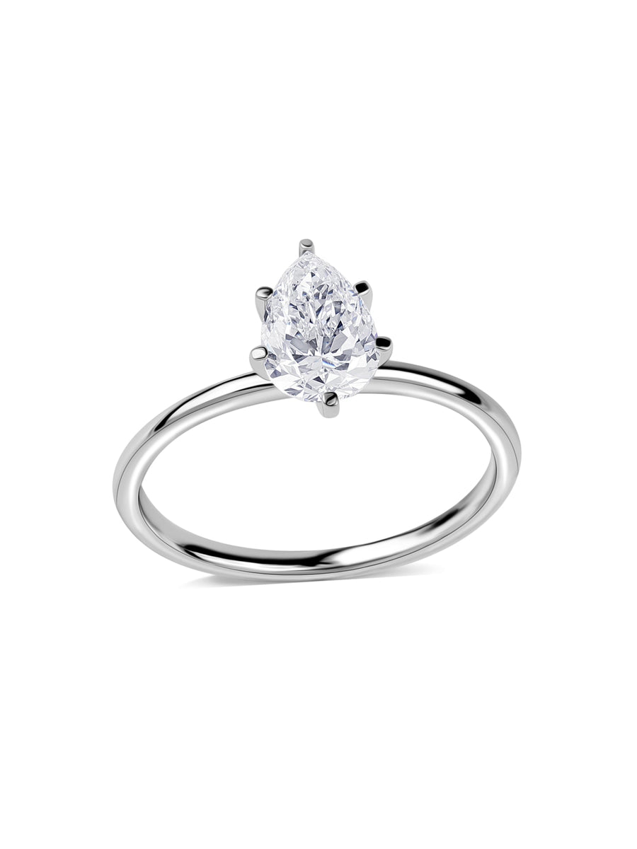 1 Carat Pear Solitaire Diamond Ring