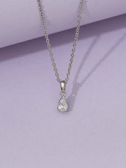 Pear Shape 0.5 Carat Single Solitaire Pendant With Chain