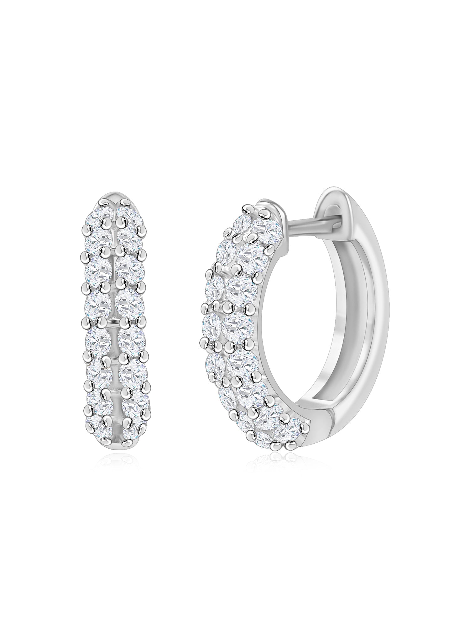 AMERICAN DIAMOND BALI EARRINGS FOR HER IN 925 SILVER