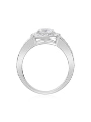 Ornate American Diamond 925 Silver Band Ring