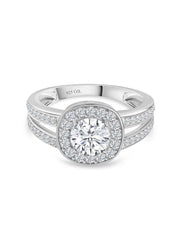 ORNATE AMERICAN DIAMOND 925 SILVER BAND RING