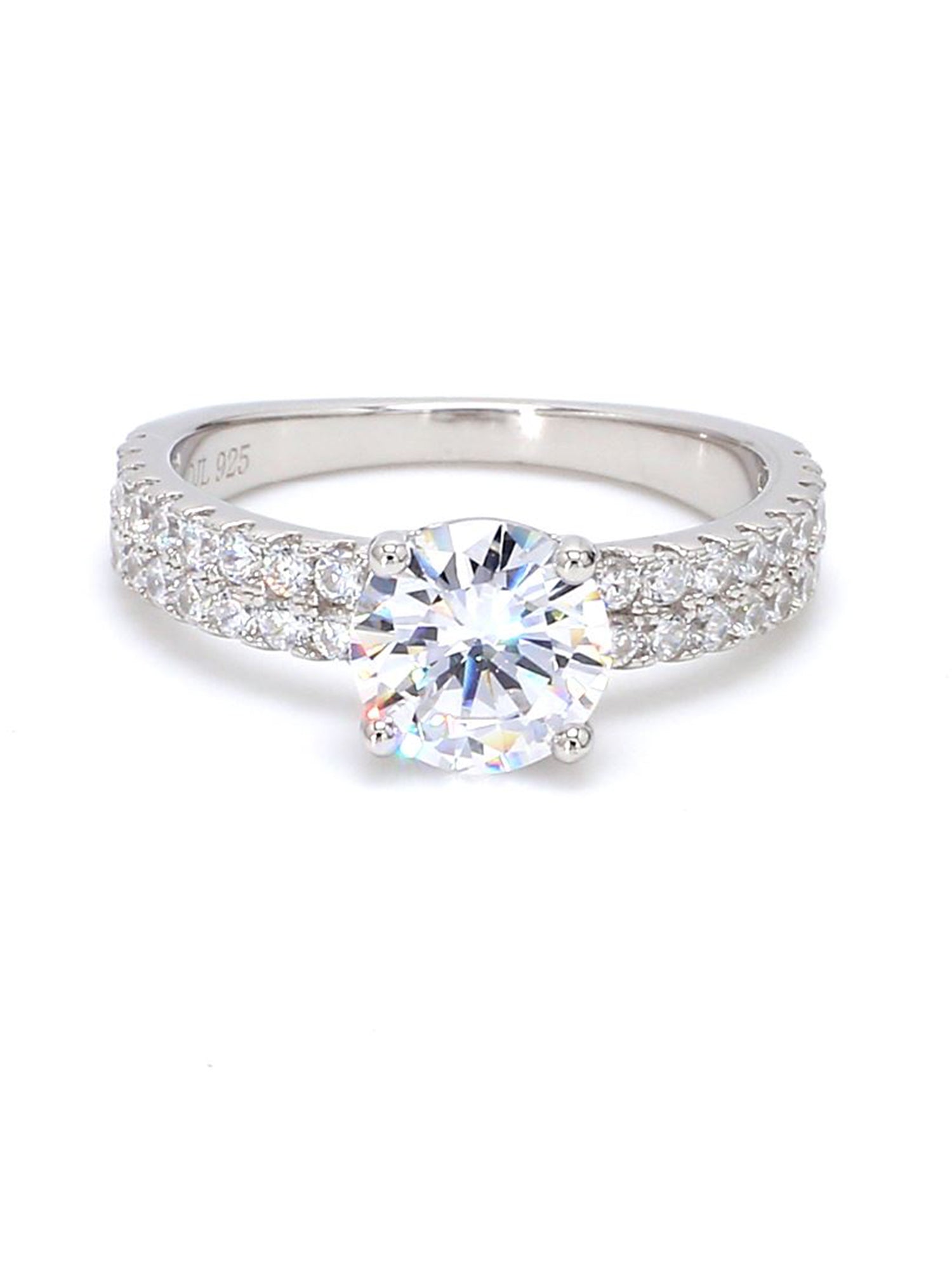 1.5 Carat American Diamond Solitaire Ring In 925 Sterling Silver-1