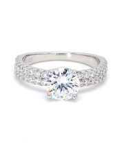 1.5 Carat American Diamond Solitaire Ring In 925 Sterling Silver-1
